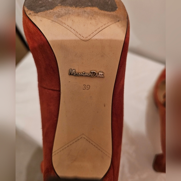 MASSIMO DUTTI | HEELS IN SUEDE Sz 39. Dark orange color $148 - Picture 10 of 10